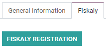 Hnappur til að skrá fyrirtæki í gegnum fiskaly í Odoo