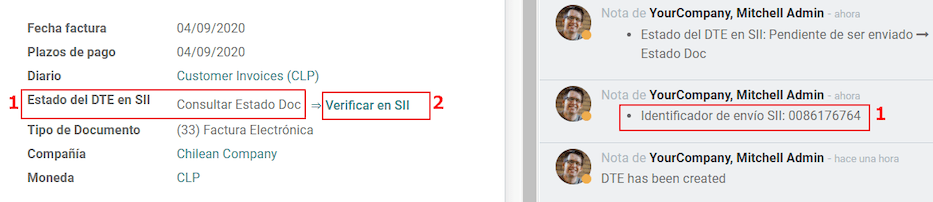 Auðkenningafærsla fyrir reikning og stöðuuppfærsla.