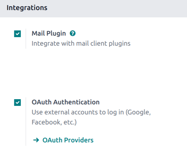 Virkja OAuth-stilling í Stillingar-forritinu.