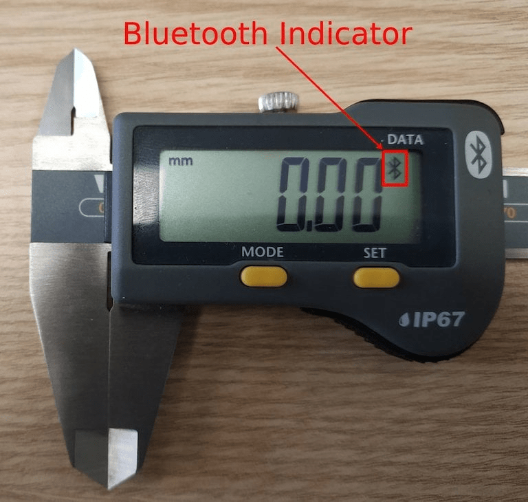 Bluetooth-vísir á mæliverkfæri.