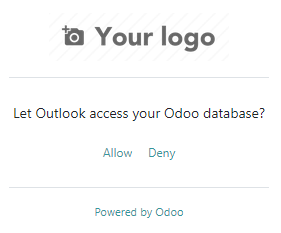 Leyfa Outlook-viðbót að tengjast Odoo-gagnagrunni