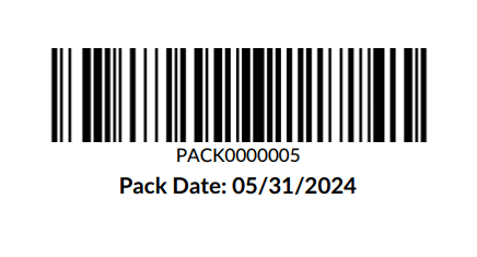 PDF með strikamerki pakkningar og pökkunardegi.