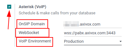 Samþætting Axivox sem VoIP-þjónustuaðili í Odoo gagnagrunni.