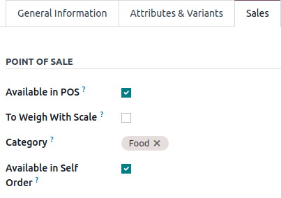 Söluflipi vöruforms til að bæta við POS vöruflokki