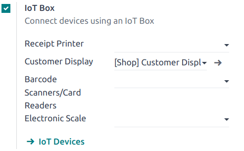 IoT stilling til að tengja skjá viðskiptavinar
