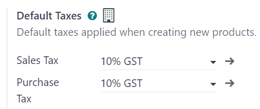 Sjálfgefnir GST skattar