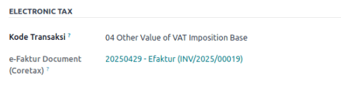 Reikningur með e‑Faktur skjali.