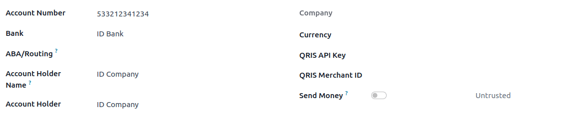 QRIS-stilling bankareiknings