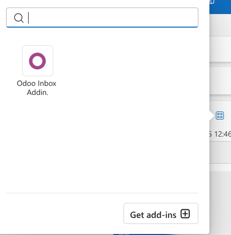 Odoo for Outlook add-in hnappur