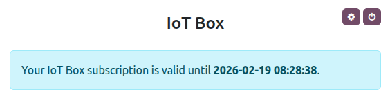 Heimasíða IoT box með gildistíma HTTPS vottorðs.