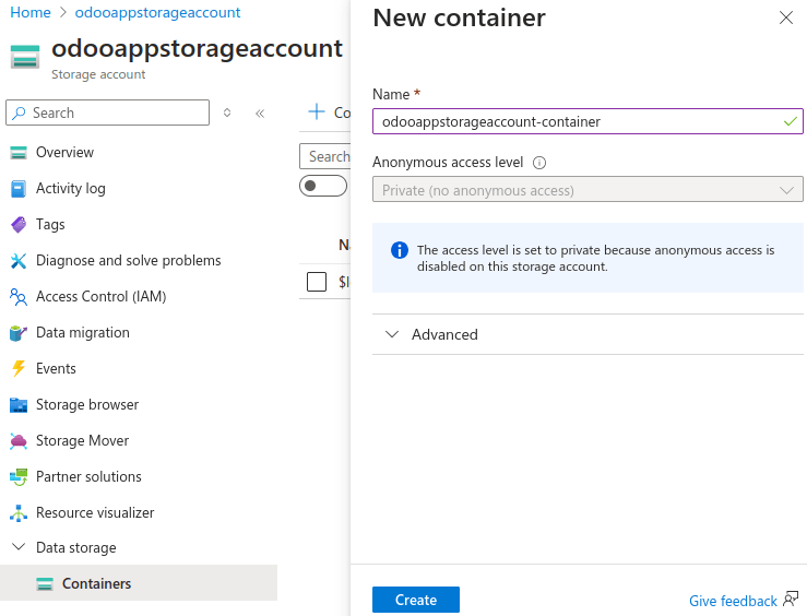 Stofnun Microsoft Azure geymslugáms