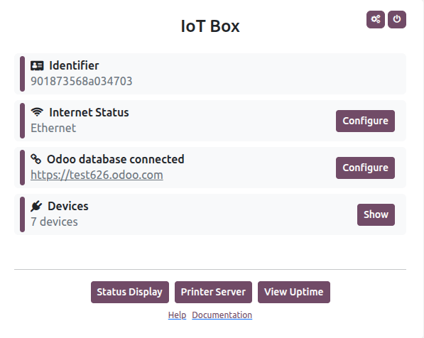 Heimasíða IoT boxins