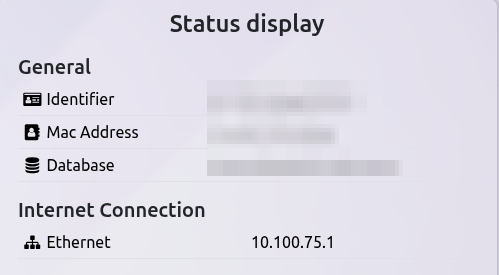 Stöðuskjár með IP‑tölu IoT boxins