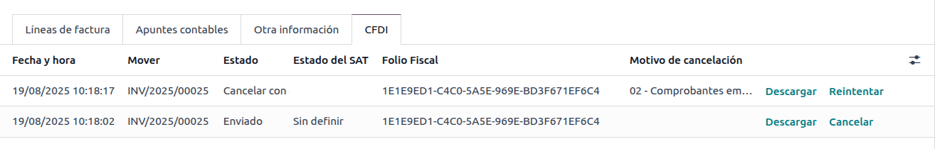 Eldri reikningur með CFDI uppruna.