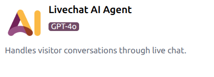 Forskilgreindur AI Live Chat umboðsmaður í AI appinu.