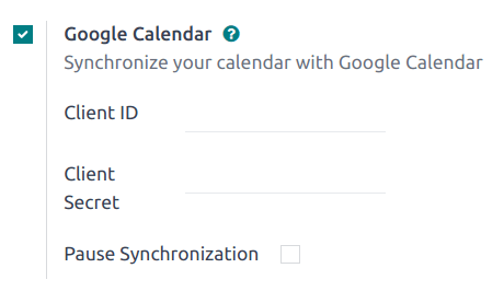 Gátreiturinn Google Calendar í almennum stillingum.
