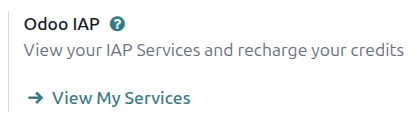Kaupa inneign í Odoo IAP stillingum.