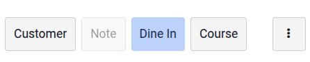 Sjálfgefin forstilling: Dine In.