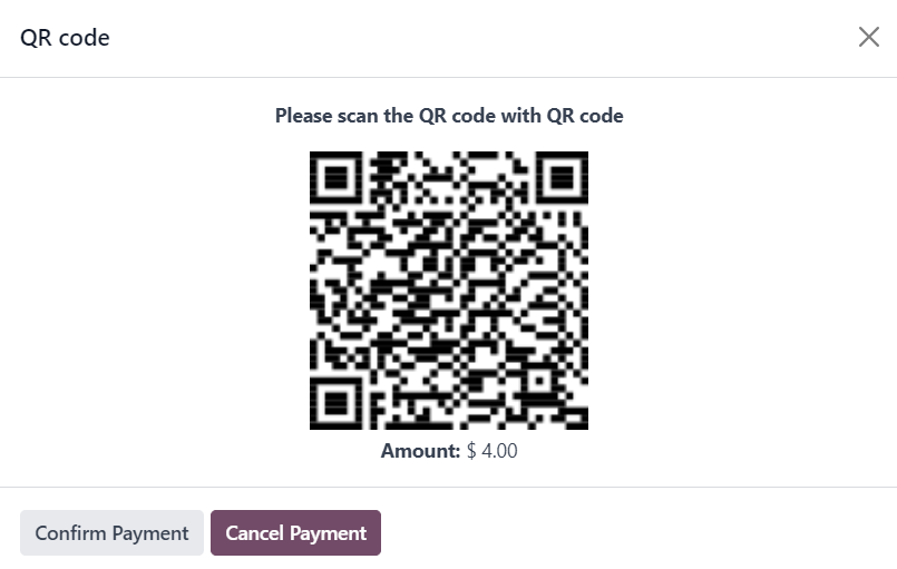 Dæmi um greiðslu með QR-kóða