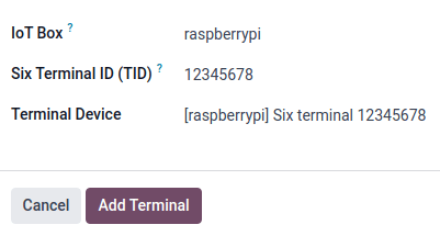 Stilling TID fyrir SIX-greiðsluterminal