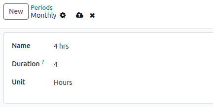 Dæmi um sprettiglugga til að búa til leigutímabil í Rental appinu.