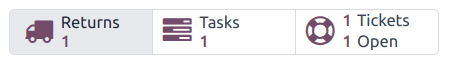 Sýn á Skil flýtihnapp á Helpdesk-miða.