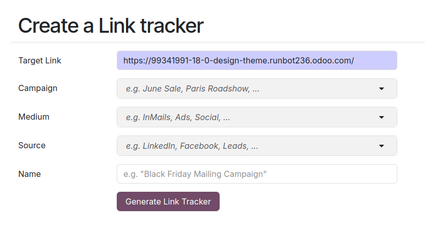 Búa til raktaða slóð með Link Tracker